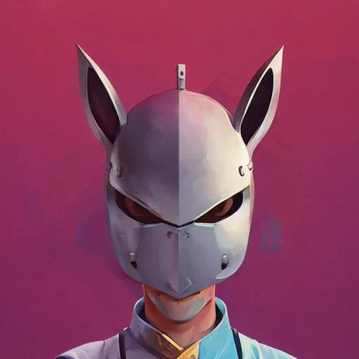 Image similar to bunny with helmet and sword smooth face median photoshop filter cutout vector behance hd by jesper ejsing, by rhads, makoto shinkai and lois van baarle, ilya kuvshinov, rossdraws, illustration, art by ilya kuvshinov and gustav klimt