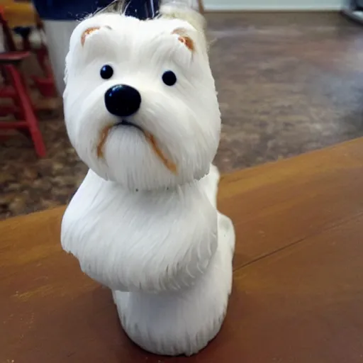 Prompt: latte art of a westie