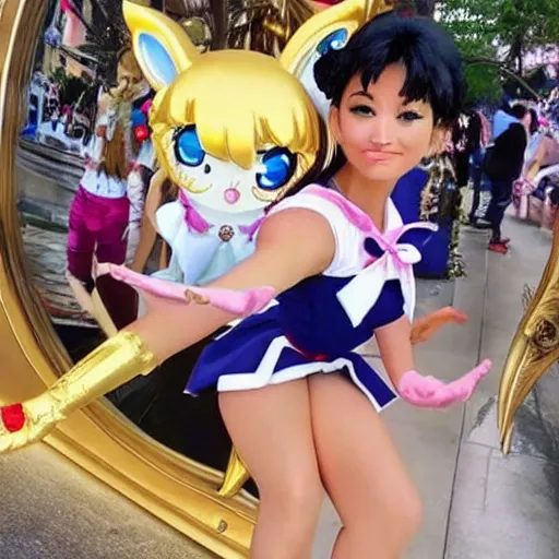 Prompt: photo of real life sailor moon