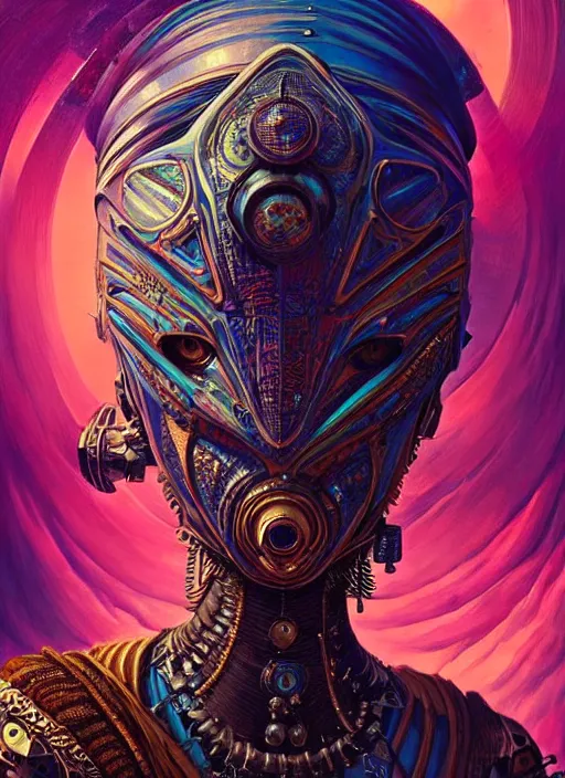 Prompt: hyper detailed ultra sharp of a aladdinpunk steampunk sci - fi vatika trending on artstation, warpaint aesthetic, earthwave, colorful, psychedelic, ornate, intricate, digital painting, concept art, smooth, sharp focus, illustration, art by artgerm and greg rutkowski and h. r. giger, 8 k