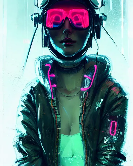 Image similar to detailed portrait neon operator girl, cyberpunk futuristic, neon, reflective puffy coat, decorated with traditional japanese by ismail inceoglu dragan bibin hans thoma greg rutkowski alexandros pyromallis nekro rene margitte, illustrated, perfect face, fine details, realistic shaded, fine - face, pretty face