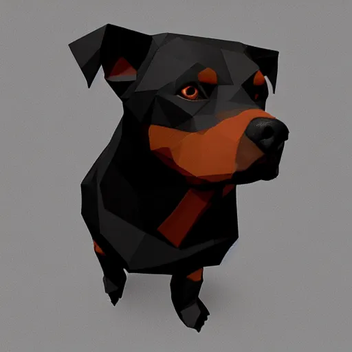 Image similar to rottweiler 3 d low poly art