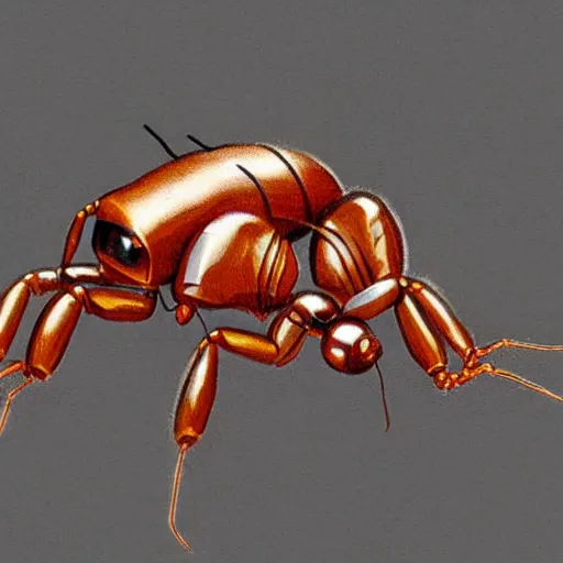 Prompt: prototype robot-terminator ants, designed for pest removal, Nasapunk concept art