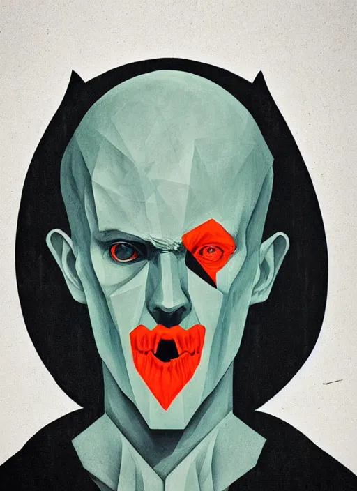 Image similar to symmetry!! portrait of nosferatu by sachin teng, organic, cables, matte painting, geometric shapes, hard edges! graffiti, street art