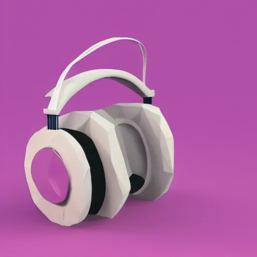 Image similar to low poly headphones, polygon, 3d render, belender,