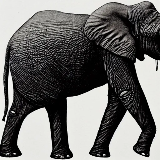 Image similar to ”biology text book scientific drawings of an animal hybrid of an elephant and a gorilla”