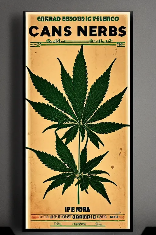 Prompt: retro cannabis poster