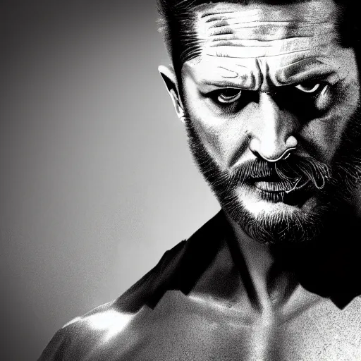 Image similar to Tom Hardy as wolverine 4K quality Photorealism