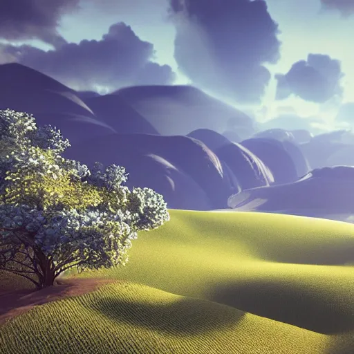 Image similar to a beautiful landscape, octane render