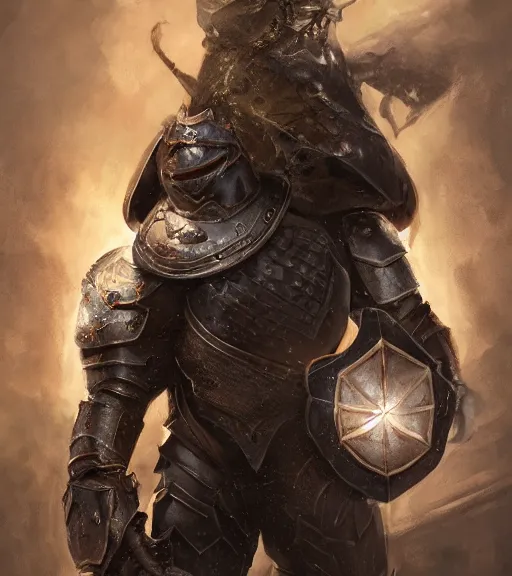 Image similar to a frog knight holding a shield, battle armor, atmospheric lighting painted intricate volumetric lighting, beautiful, sharp focus, ultra detailed by leesha hannigan, ross tran, thierry doizon, kai carpenter, ignacio fernandez rios