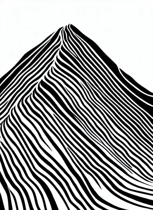 Prompt: white lines drawn topography mountain and hills on a black background