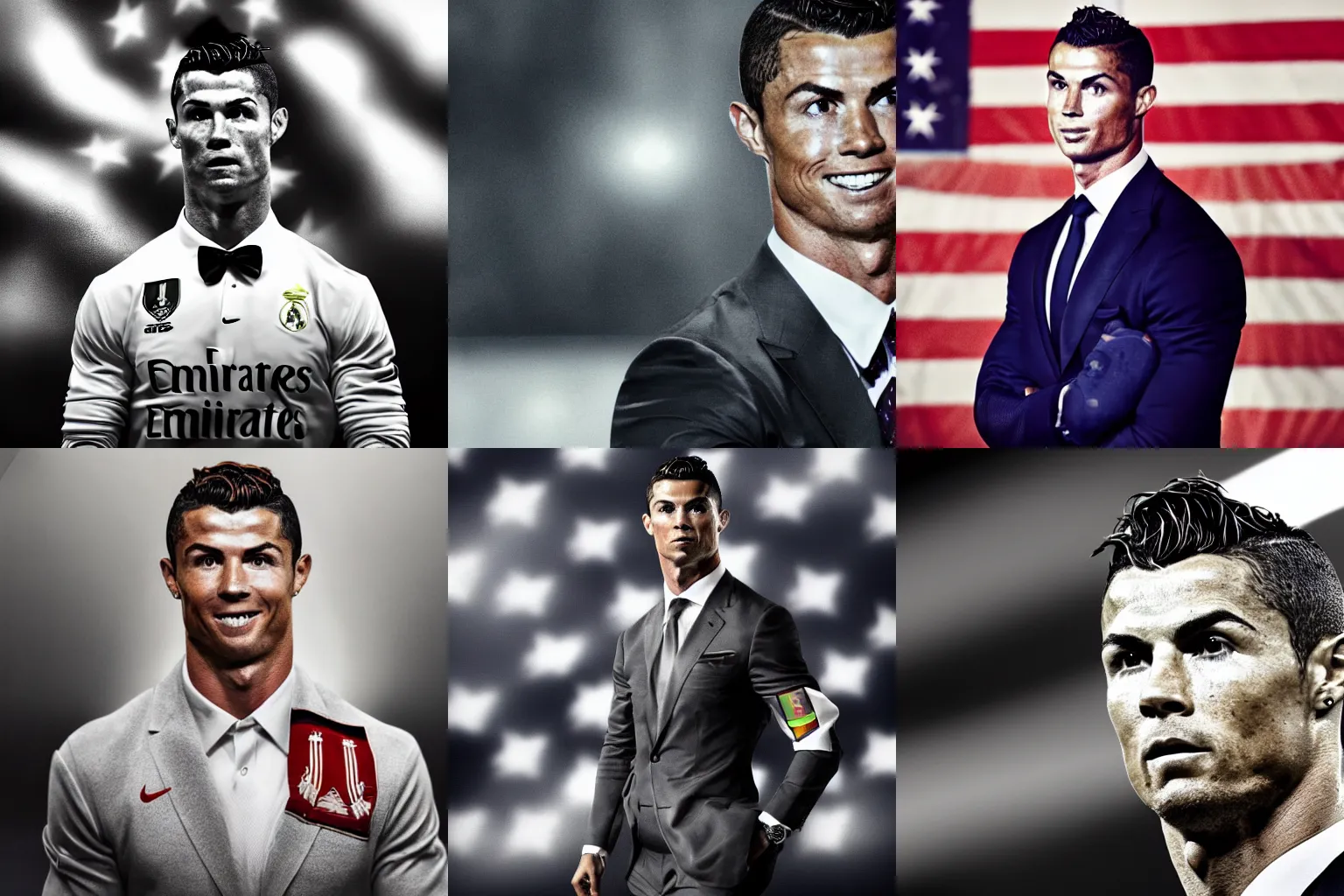 Prompt: Portrait of Cristiano Ronaldo as the US president, stunning screensaver, natural light, elegant, intricate, atmospheric lighting, cinematic