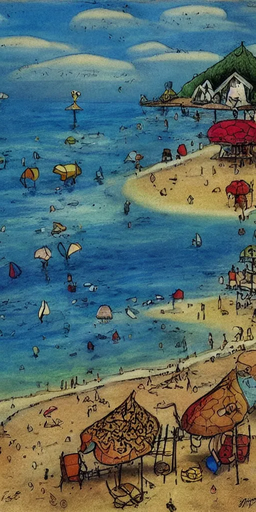 Image similar to a summer beach scene by alexander jansson