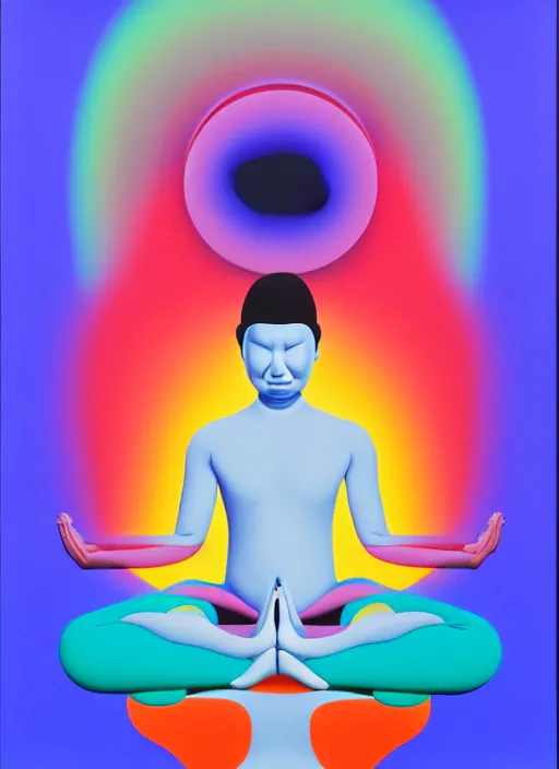 Image similar to yoga by shusei nagaoka, kaws, david rudnick, airbrush on canvas, pastell colours, cell shaded, 8 k