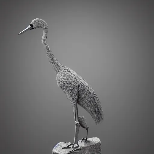 Prompt: Crane crystal sculpture, award-winning photo, 4k, hdr, octane render, unreal engine!!