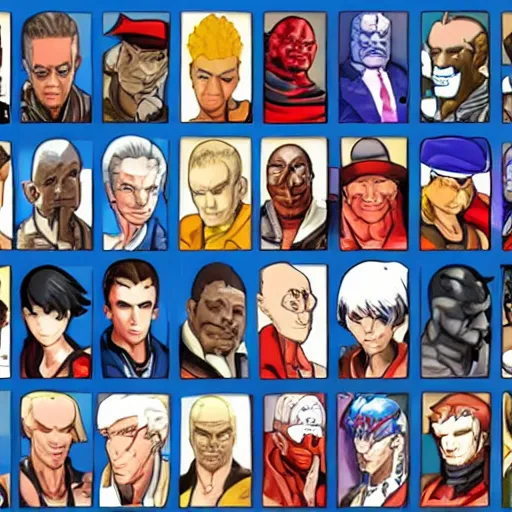 Prompt: character select screen of a fighting game starring US politicians