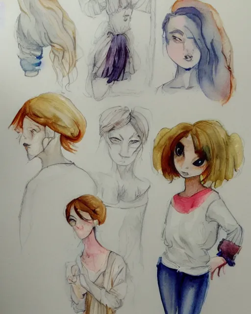 Image similar to cotton girl watercolor sketches by albabg