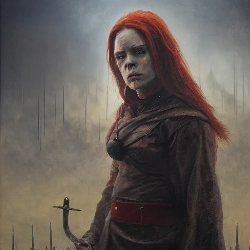 Image similar to bloody nurse, elden ring boss, matte painting, detailed, elden ring, oil on canvas