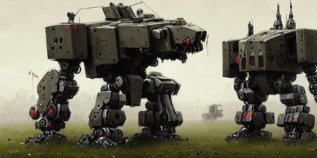 Image similar to four legged war machine mech art, artstation, highly detailed, by jakub rozalski