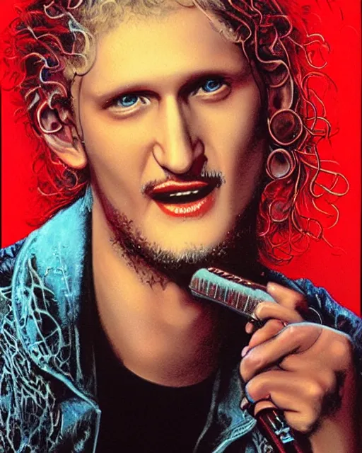 Prompt: layne staley in mtv unplugged, airbrush, drew struzan illustration art, key art, movie poster