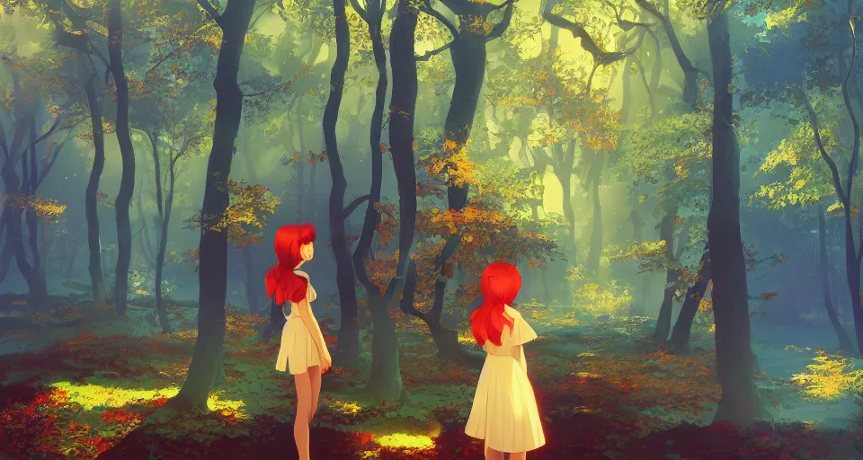 Image similar to Enchanted and magic forest, by ilya kuvshinov