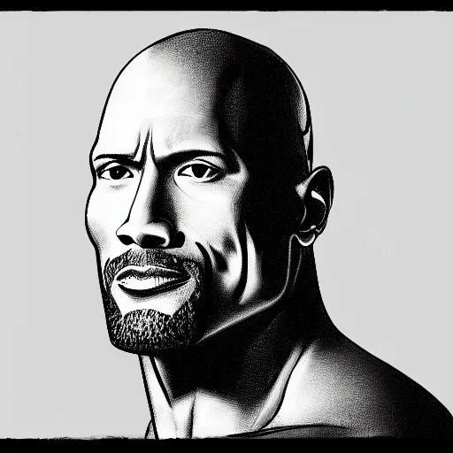 My New Digital Drawing Of Dwayne Johnson (The Rock)