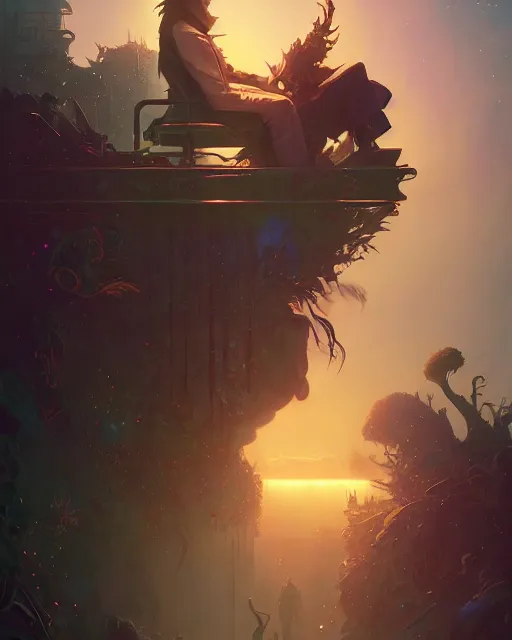 Prompt: highly detailed surreal vfx portrait of a nowpunk sorcerer stephen bliss, unreal engine, greg rutkowski, loish, rhads, beeple, makoto shinkai and lois van baarle, ilya kuvshinov, rossdraws, tom bagshaw, alphonse mucha, global illumination, detailed and intricate environment