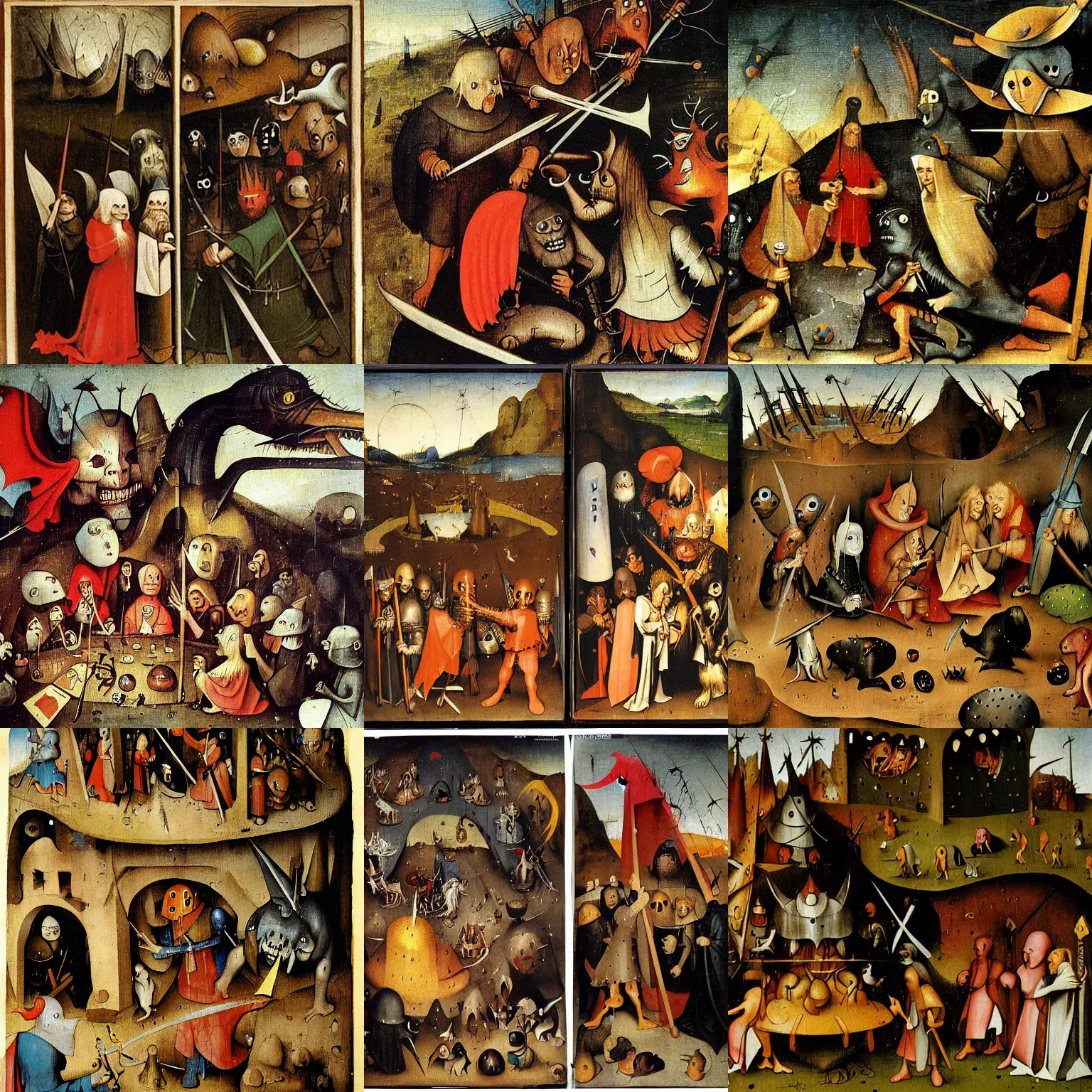 Prompt: the dungeons and dragons cartoon by hieronymus bosch
