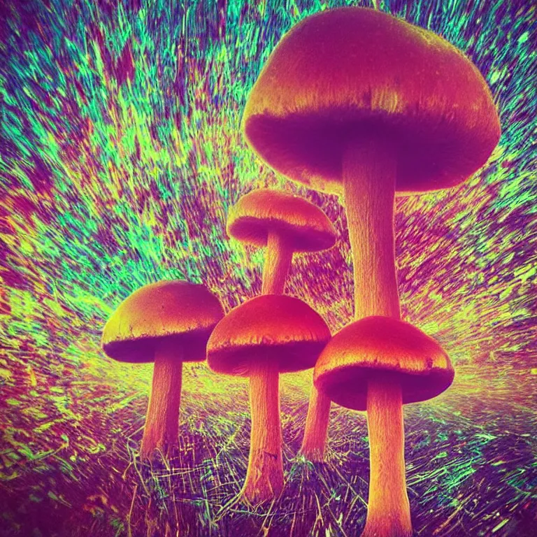 Image similar to double exposure of dally life, symbols of live, explosion, cyber mushroom city, love is the most relevant theme, love is infinity, love is begin of all, 8 k resolution, artistic mode, artistic, trending on instagram, long exposure, love art, serious, fantasy and dreams vibes, mushrooms style and macro style, colorful picture