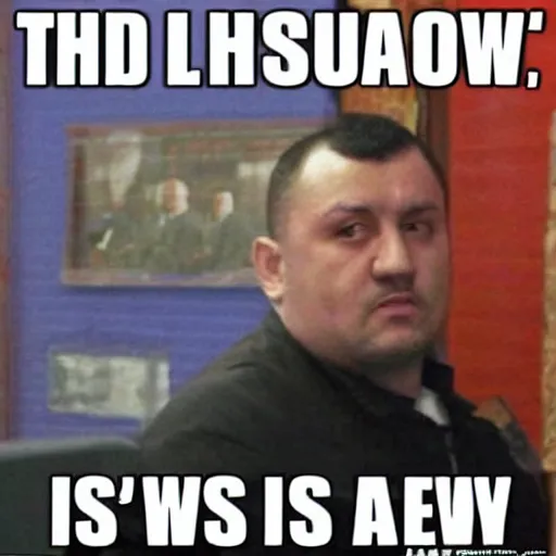 Prompt: and abdulov said : i fuck the law! this is my town, this is my country, i'll kill the childrens, i'll steal, i'll be raking in, i'll throw a drunken fights in police!