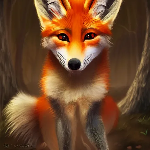 Prompt: award - winning extremely detailed fantasy art of a cute female anthro vulpes vulpes fulva with innocent eyes, 4 k