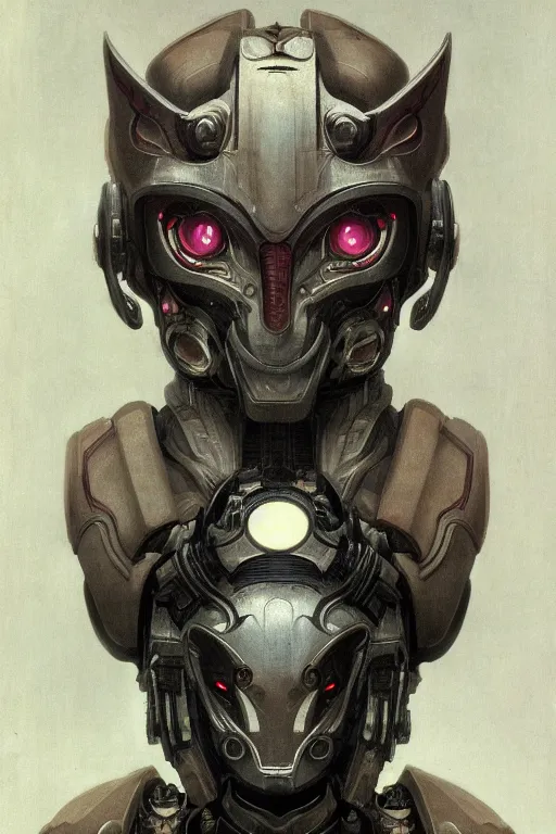 Image similar to detailed portrait of an organic scifi gadget, asura from chinese myth, ghost, mecha, symmetrical. sci - fi, tech wear, exterior, organic ornaments, brutal archi, bouguereau, minoru nomata