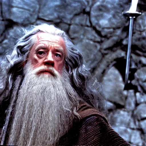 Image similar to A Still of Patrick McGoohan as Gandalf in The Lord of the Rings (2001)