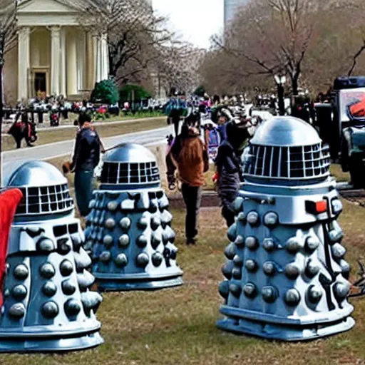 Image similar to daleks attacking washington dc