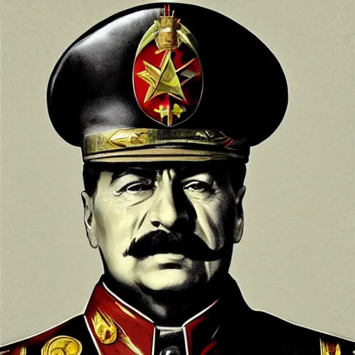 Prompt: joseph stalin as holy emperor of mother russia, face portrait, epic, military art, hd shot, digital portrait, beautiful, artstation, comic style, by artgerm, guy denning, jakub rozalski, magali villeneuve and charlie bowater