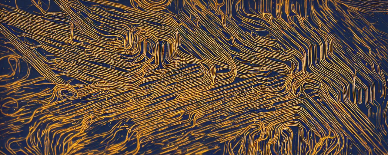 Prompt: a circuit board interwoven with spaghetti, high detail, canon 5 0 mm, cinematic lighting, photography, retro, film, kodachrome