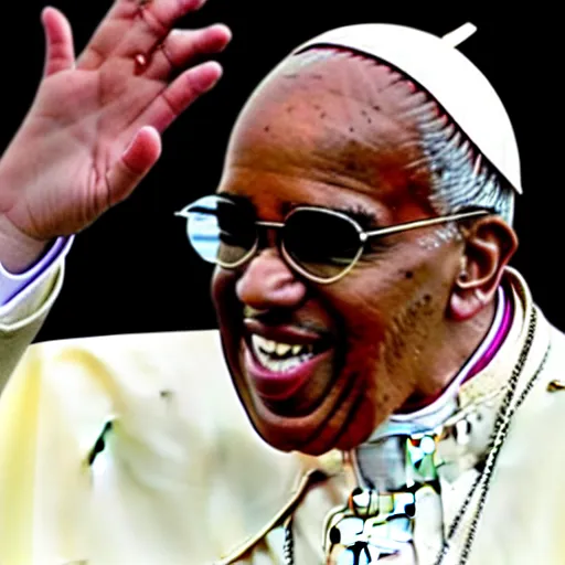 Image similar to pope stevie wonder