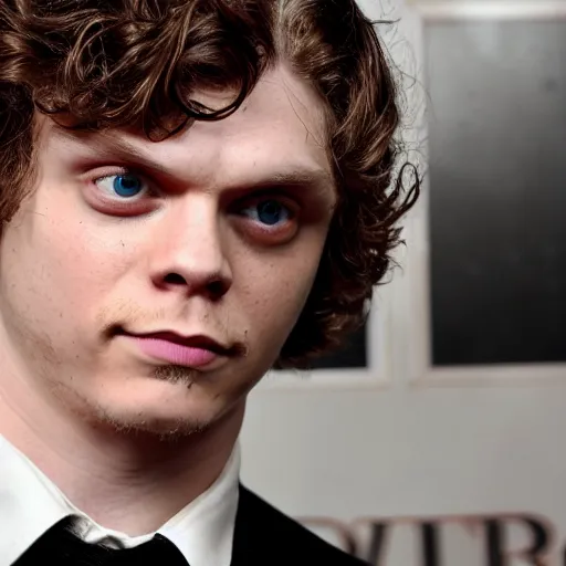 Prompt: evan peters close up face, photorealistic, studio, high detail