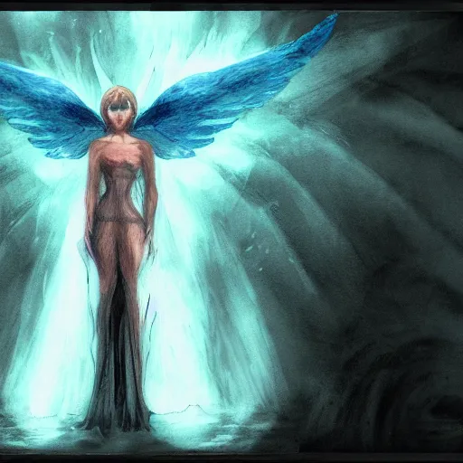 Image similar to fallen angel, concept art