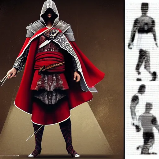 Image similar to christiano ronaldo as ezio auditore, detailed