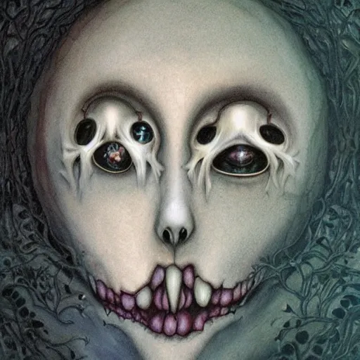 Image similar to Ghost Face from Scream, artwork by Daniel Merriam,