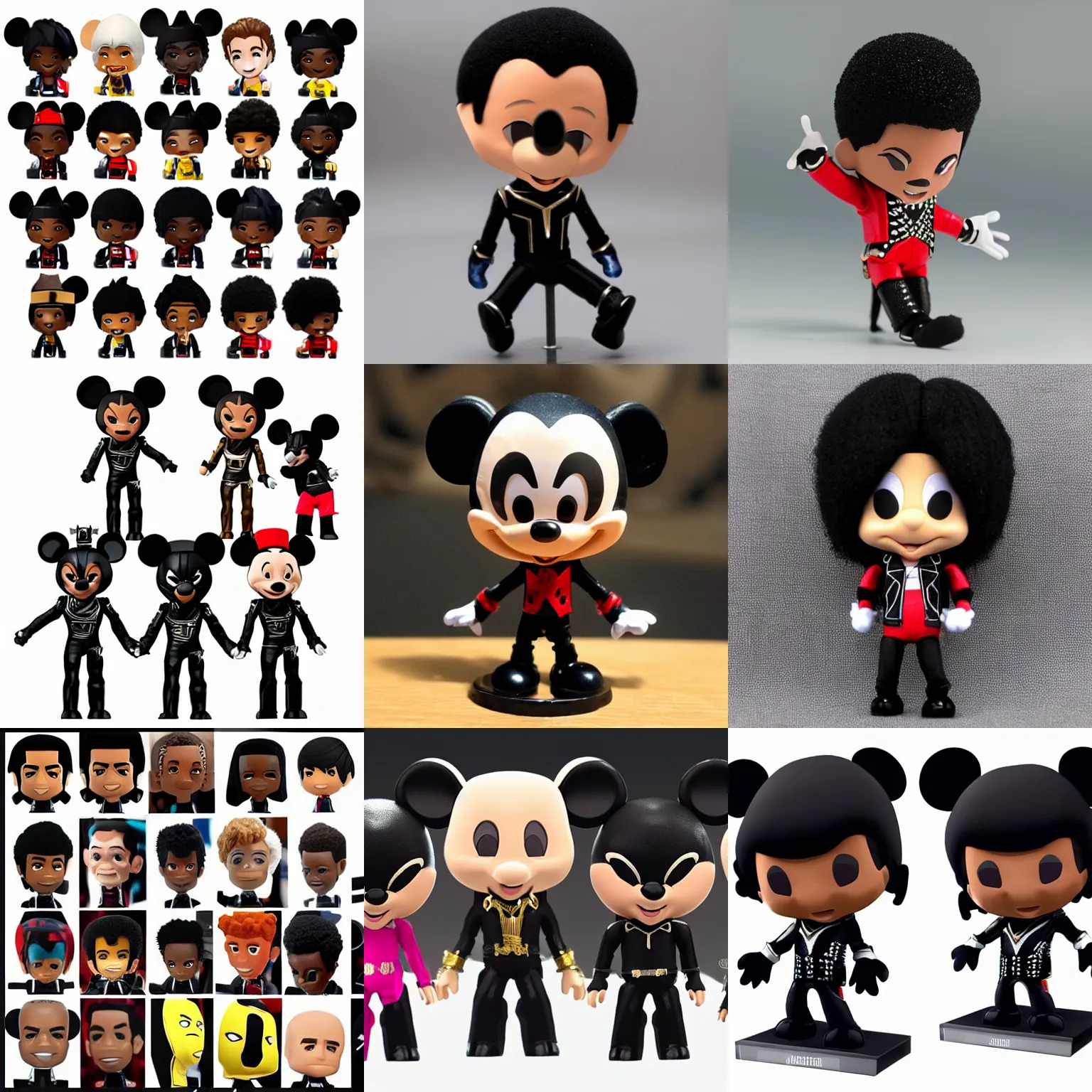 Image similar to single michael jackson, michael jackson, black panther, michael jackson, michael jackson, michael jackson, michael jackson, michael jackson, ( ( ( mickey mouse ) ) ), nendroid, stephen bliss style