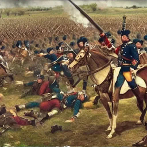 Prompt: gopro footage of the battle of waterloo, 4 k, highly detailed, video footage, gopro, pov