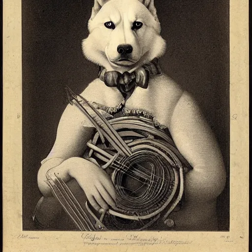 Image similar to Portrait of a siberian husky bard by Carl Friedrich Deiker and Robert Cleminson