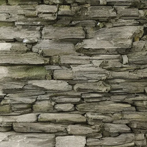 Image similar to a painterly stylized stone cladding with moss in the cracks texture