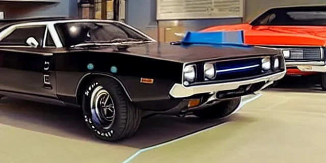 Image similar to a single 1 9 6 9 dodge charger and delorean hybrid, dslr