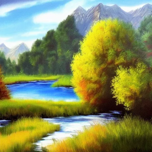 Prompt: 🏞 by bob ross, realistic, detailed, 4 k