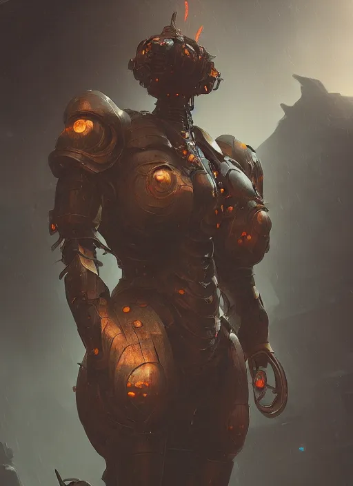 Image similar to a photorealistic dramatic hyperrealistic render of an armored fire golem by wlop, greg rutkowski, alphonse mucha, beautiful dynamic dramatic dark moody lighting, shadows, cinematic atmosphere, artstation, concept design art, octane render, 8 k