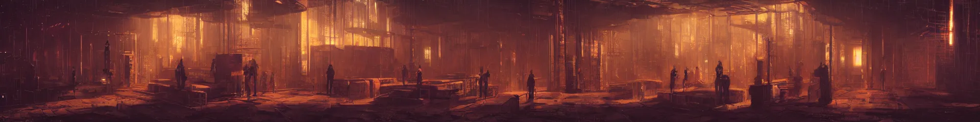 Image similar to photo of cyberpunk night club, Les Edwards, Zdzislaw Beksinski, Carl Gustav Carus, John Harris, Michal Karcz, Zhang Kechun, Mikko Lagerstedt, Scott Listfield, Steven Outram, Jessica Rossier