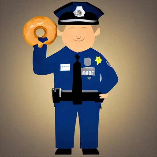 Image similar to “Donut dressed as police officer, digital art, 4k, award winning”